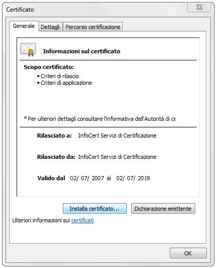 CERTIFICATI PER CNS SCARICA