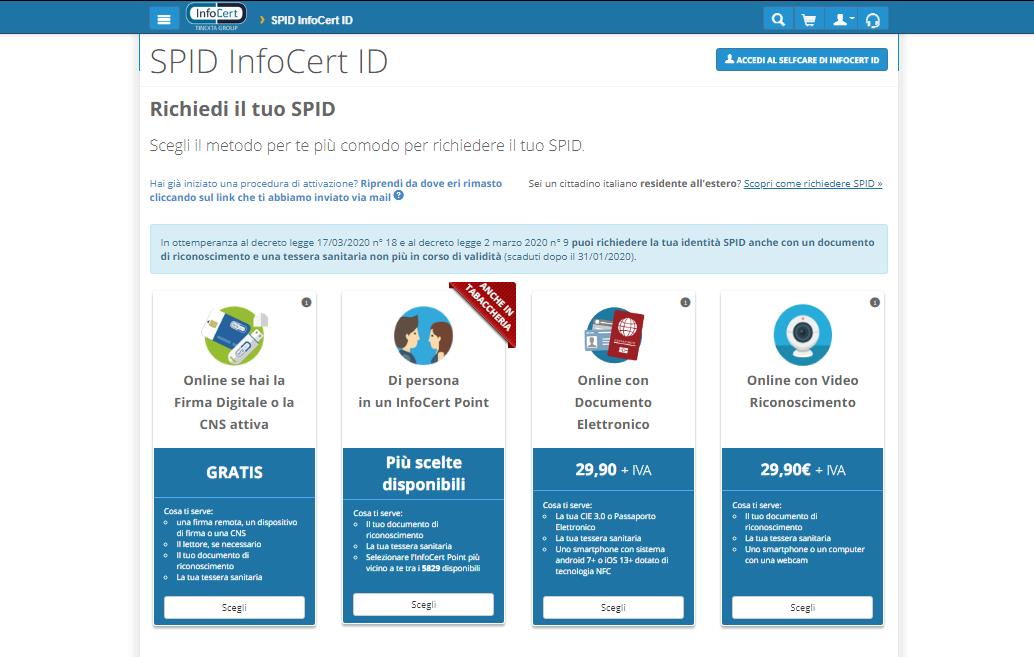 Guida Alla Richiesta Di Un Identita Infocert Id Assistenza Infocert
