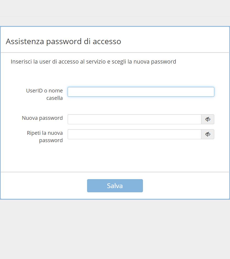 Imposta una nuova Password
